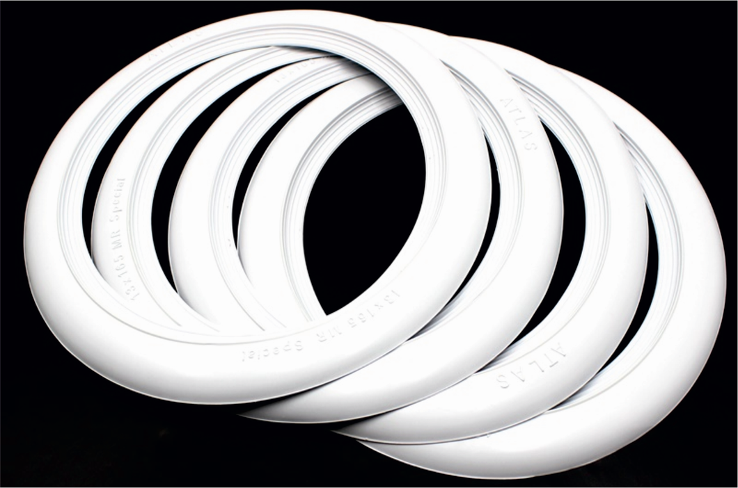 ATLAS 17" Slim White Wall Portawall Tire Insert Trim Set For Motorcycles – Universal Fit